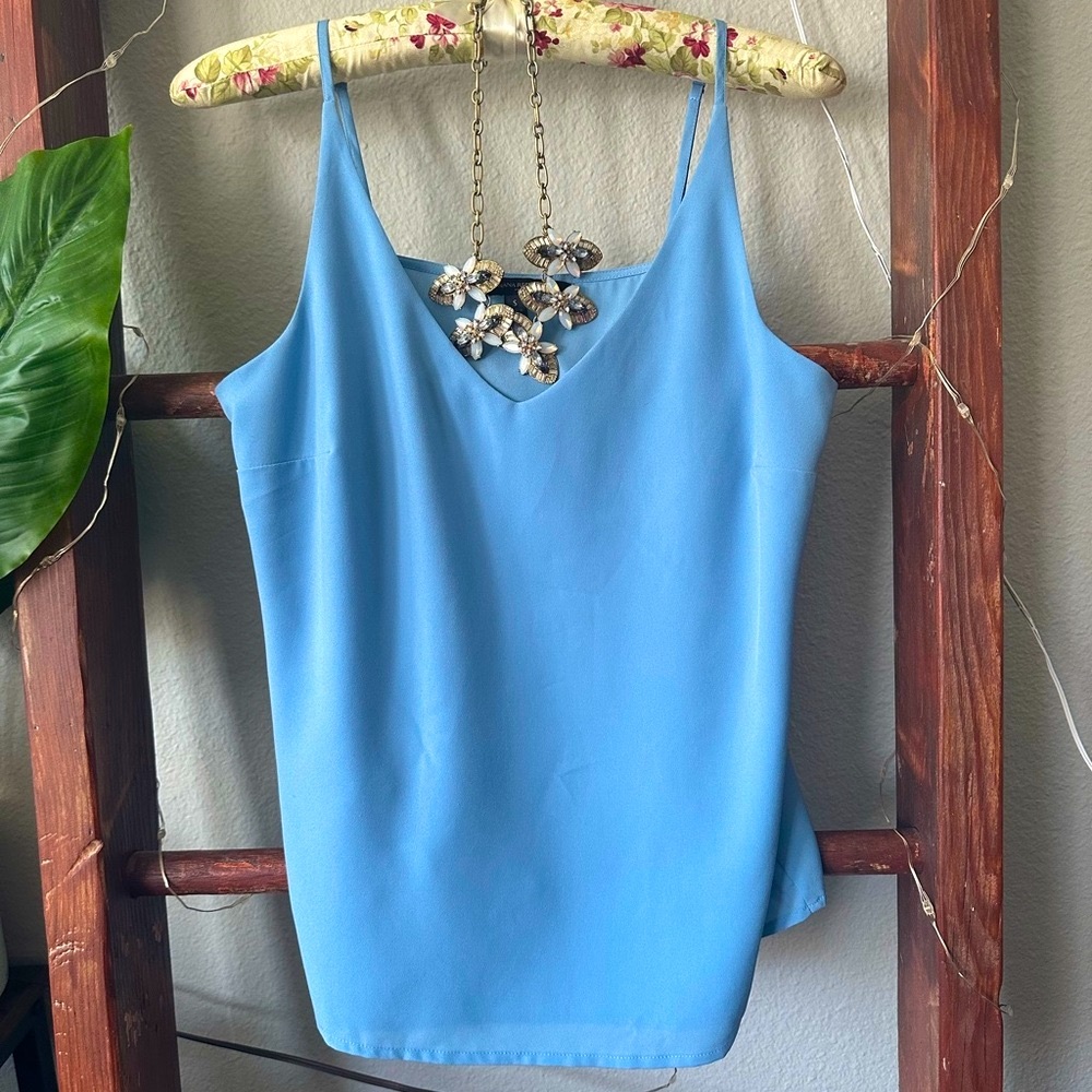 Banana Republic- Satin Blue V-Neck Cami